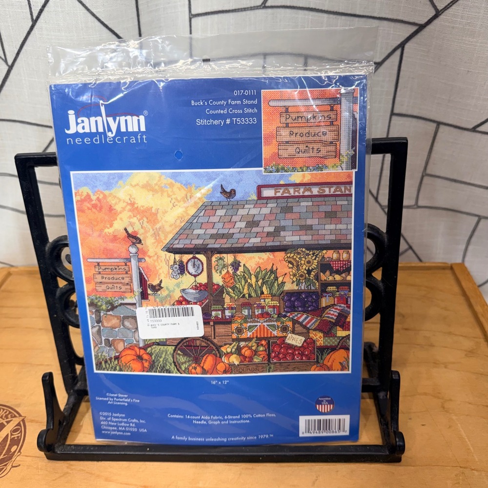 Janlynn Counted Cross Stitch Kit 16x12 Multicolor Bucks County Farm Stand T53333